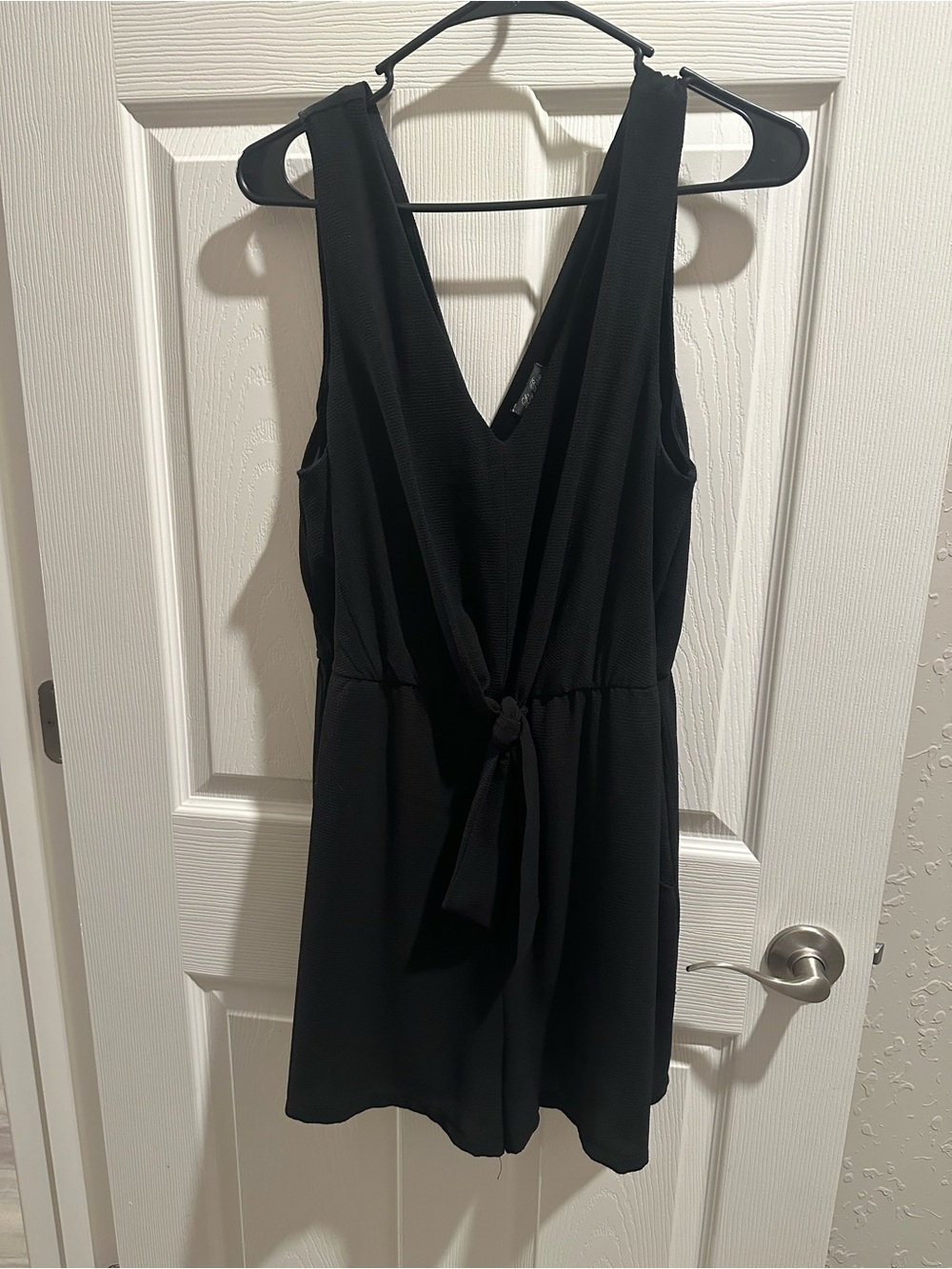 Lily Rose Black V-Neck Tie-Waist Romper